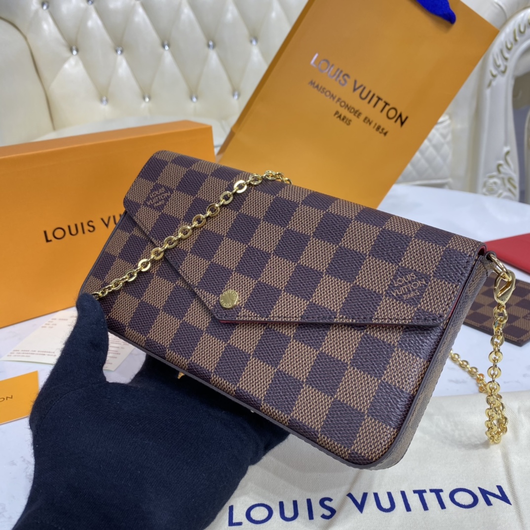 Louis Vuitton FELICIE POCHETTE Handbag Damier Ebene N63032 